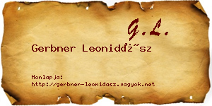 Gerbner Leonidász névjegykártya